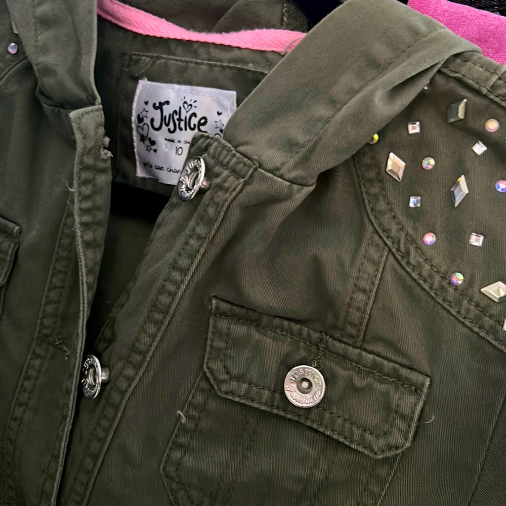 Girls Badazzled Cargo Denim Jacket 🧥